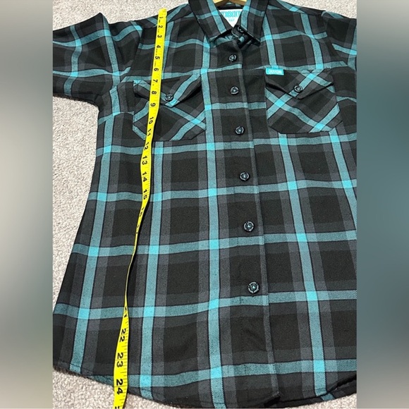 DIXXON Teal and Black Plaid Flannel Shirt - Picture 8 of 8